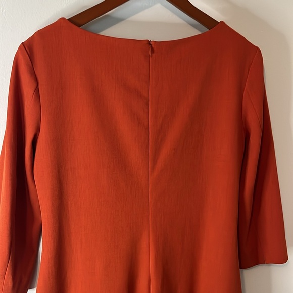 M.M Lafleur Etsuko Pencil Dress in Blood Orange Sz 8 No Belt - Picture 6 of 9